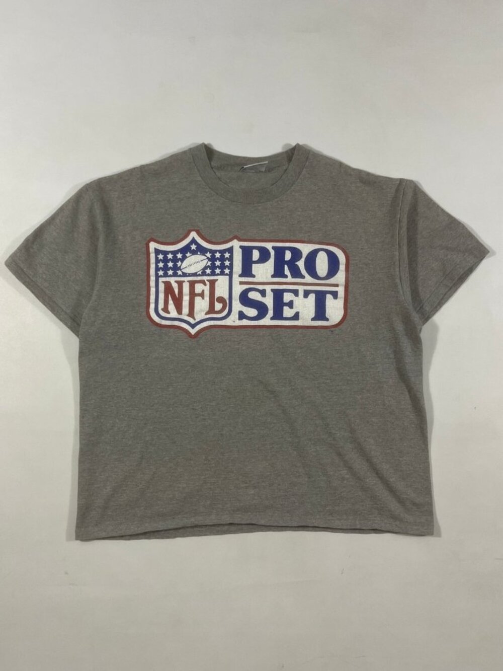 Vintage 90s NFL Pro Set Trading Cards Gray Single Stitch T-Shirt XL USA